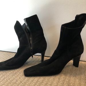 Black suede heels
